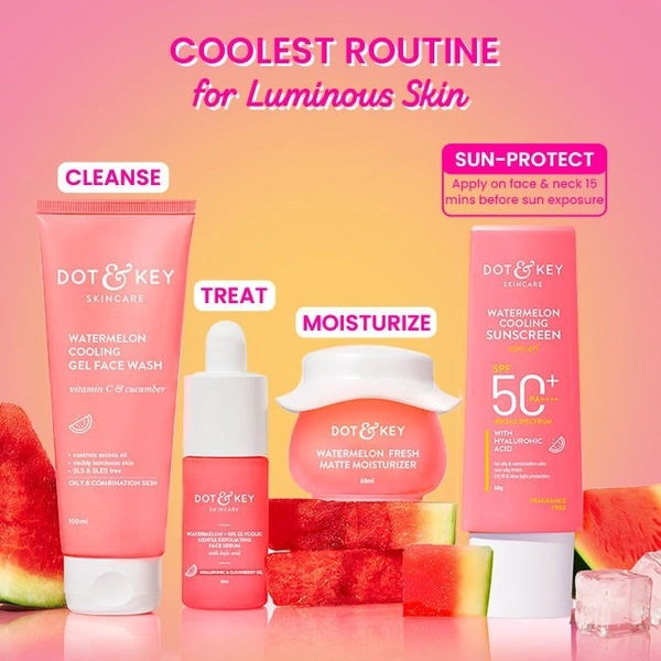 Dot & Key Watermelon Waterlight Face Sunscreen SPF 50 PA+++ No White Cast For Normal To Oily Skin (50 g)
