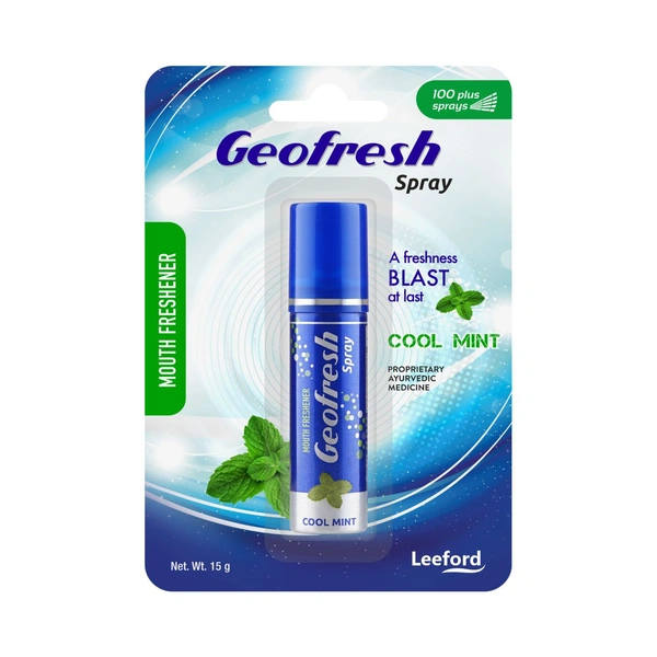 Geofresh Cool Mint Mouth Freshener Spray, Instant Germ Kill With Breath Freshener 30g