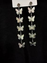BUTTERFLY DROP EARRINGS  - Silver