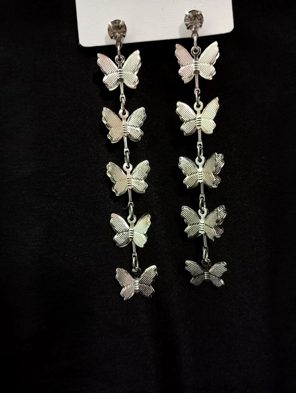 BUTTERFLY DROP EARRINGS  - Silver