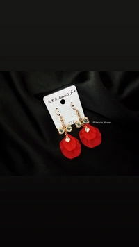 TRENDY KOREAN EARRINGS  - Red Orange