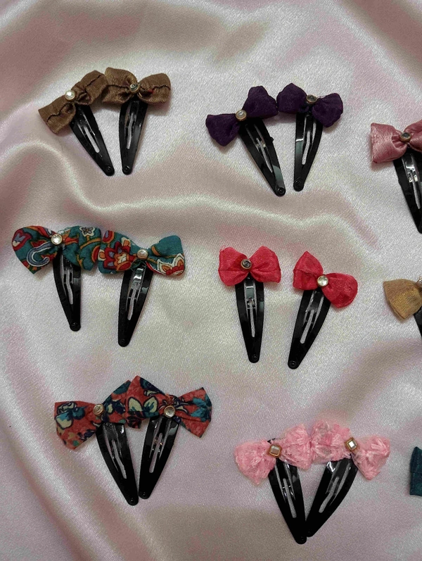 MINI BOW CLIPS -1  - Ash