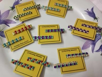 DOUBLE STONE ALLIGATOR CLIPS  - Green gold mixed