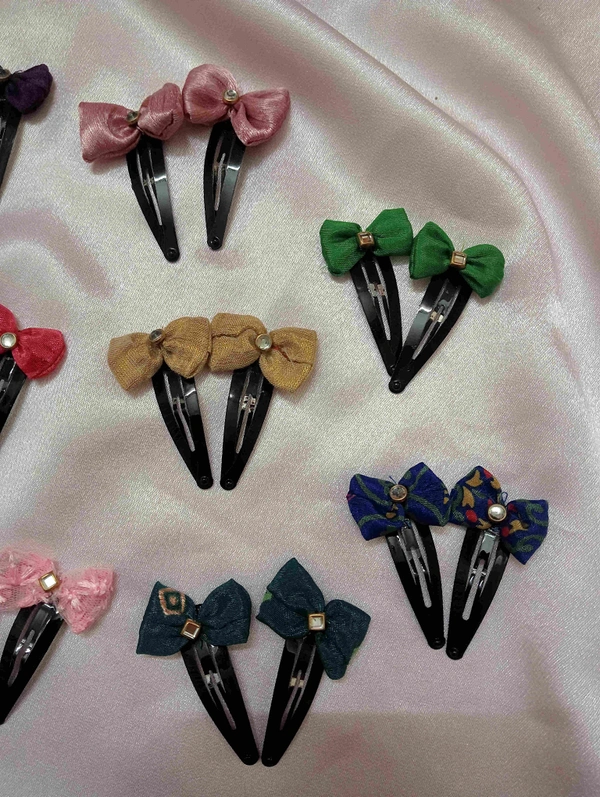 MINI BOW CLIPS - 2  - Japanese Laurel