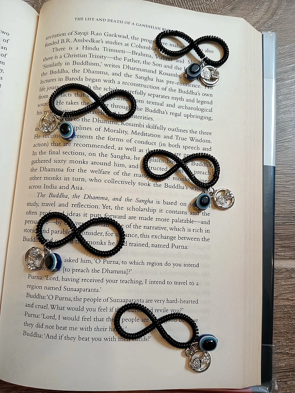 ELASTIC EVIL EYE BRACELET - Black