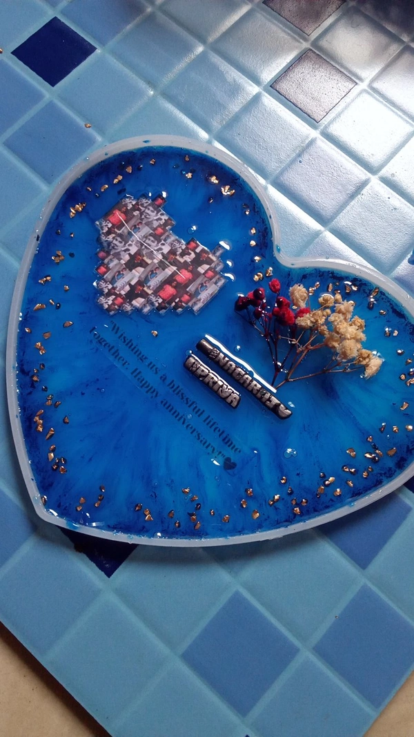 Heart In Shape Resin Art - Wild Watermelon