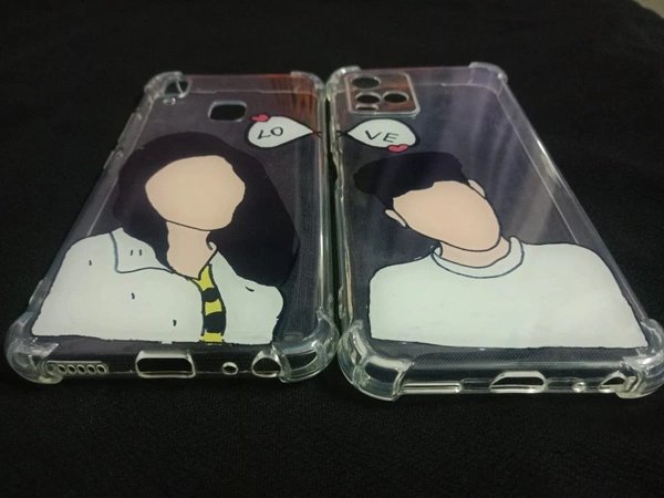 Illustrated Phone Cases Couple - White