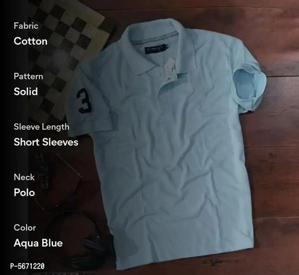 Stylish Polo 100% Cotton Half Sleeve Tshirt  - Anakiwa, L