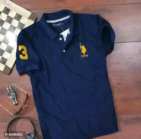 Premium Cotton Matt USPA Polo T-shirt Pack Of 3  - XXL