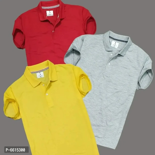 Cotton Polo T-shirt Pack Of 3  - M