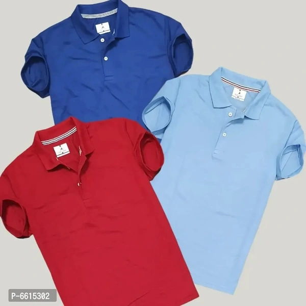 Cotton Polo T-shirt Pack Of 3  - XXL