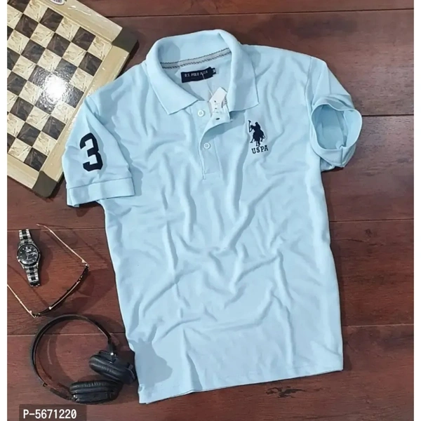 Premium Cotton Matt USPA Polo T-shirt Pack Of 3  - M