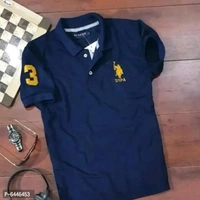 Premium Cotton Matt USPA Polo T-shirt Pack Of 3  - L