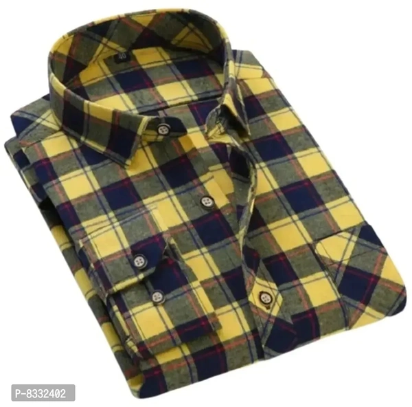 Classic Cotton Blend Check Causal Shirt For Men  - XL