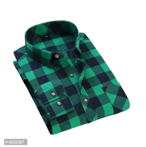 Classic Cotton Blend Check Causal Shirt For Men  - XXL