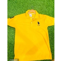 Cotton Blend Round Neck Tshirt Best Quality  - L, Yellow