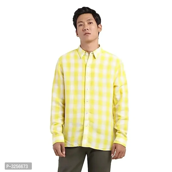 Mens Multicolour Cotton Check Full Sleeve Slim Fit Shirt  - L