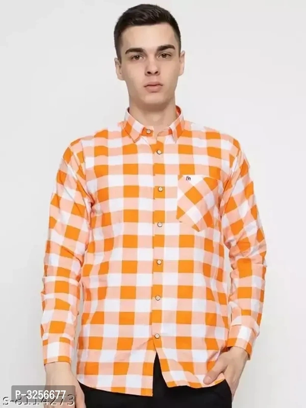 Mens Multicolour Cotton Check Full Sleeve Slim Fit Shirt  - Xl