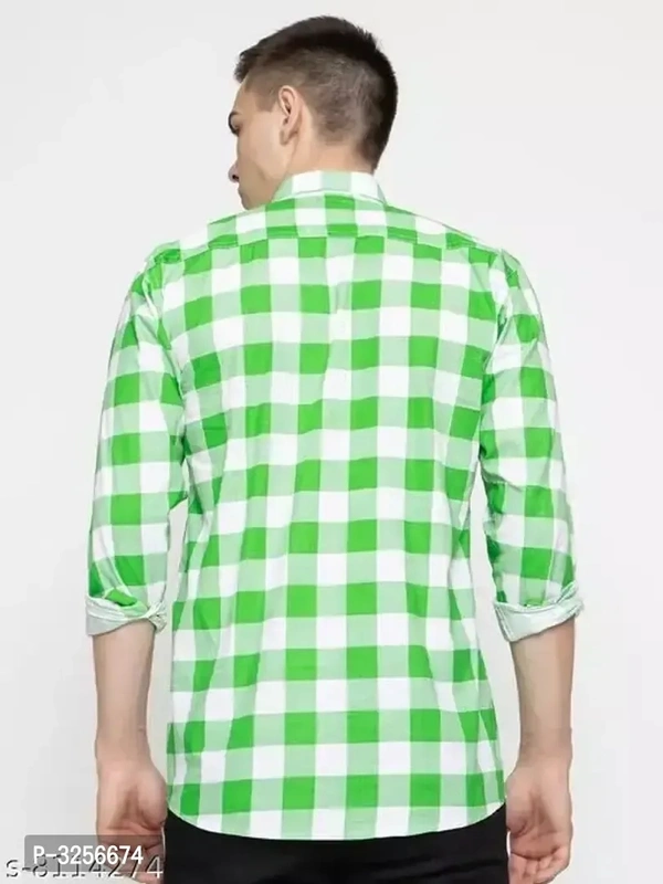 Mens Multicolour Cotton Check Full Sleeve Slim Fit Shirt  - M