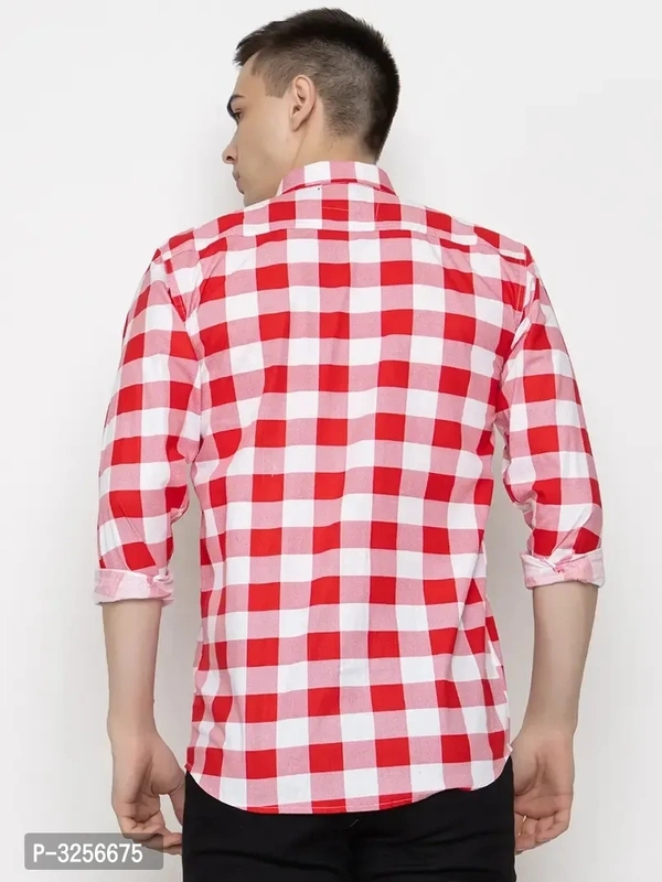 Mens Multicolour Cotton Check Full Sleeve Slim Fit Shirt  - XL