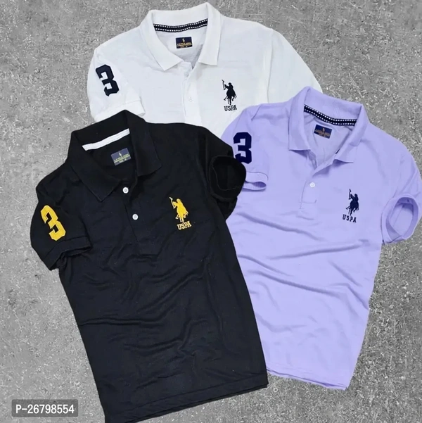 Men's POLO T-SHIRT Pack Of 3  - L