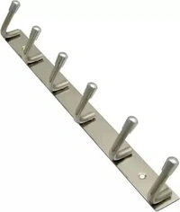 zed x Stainless Steel Cloth Hanger Wall Mounted Bathroom Cloth Hanger,Cloth Wall Hook,Over The Door Hooks Rail for Hanging Keys,Clothes,Towel  - 6 s pin
