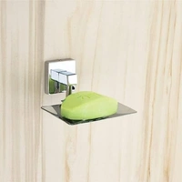 vicent steels Stainless Steel Soap Stand Holder | Wall Mounted | Stainless Steel Square Disc Soap Holder for Kitchen, Wash Basin | Bathroom Accessories | Silver | Glossy Finish (Pack of 1)