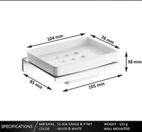 capri bath beauties SS-304 Grade, Soap Dish, Wall Mounted, Silver, Stainless Steel