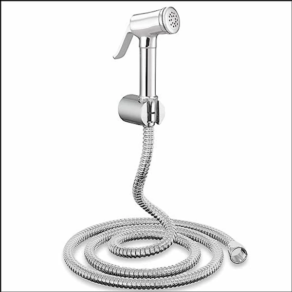 vicent  Brass Health Faucet with Stainless Steel 304 Grade 1.5 Meter Flexible Chain Tube and ABS Wall Hook (Jet Spray for Toilet)