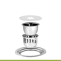 Vincent 5 inch (with Hole) Anti- insect & Cockroach and rats Jali/Trap Floor Drain with 304-Grade Stainless Steel (Silver) Made for washbasin , suitable for 4 & 5 ich PVC Pipe - 5 inch with hole