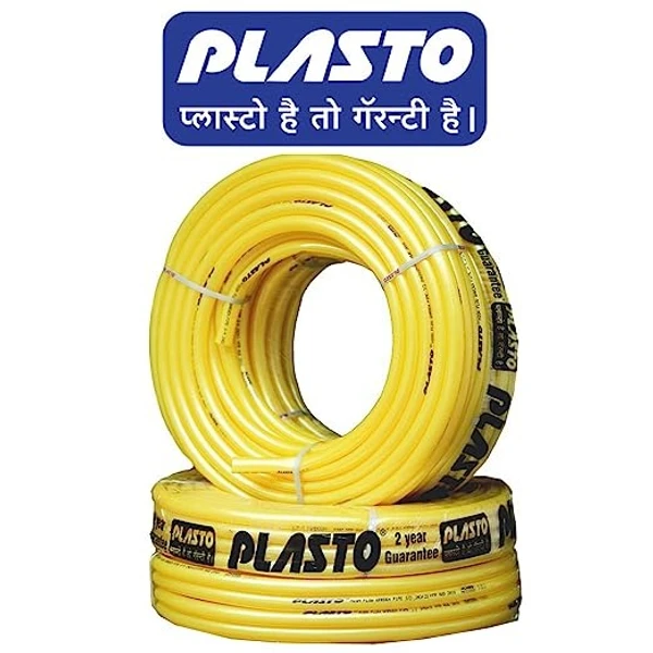 Plasto High-Quality Plasto 100% Virgin PVC Plastic Pipe for Gardening - Gold: Durable and Reliable Solution for Your Gardening Need (30 Mtr) - 1/2 inch, Yellow, 1/2 inch diameter