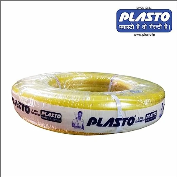 Plasto High-Quality Plasto 100% Virgin PVC Plastic Pipe for Gardening - Gold: Durable and Reliable Solution for Your Gardening Need (30 Mtr) - 1/2 inch, Yellow, 1/2 inch diameter