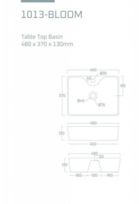 solitare 1013-bloom table top basin | Chic & Functional  - 480x370x130 mm