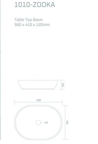 solitare 1010-Zooka Table Top Basin | Contemporary Elegance - 560x410x120mm