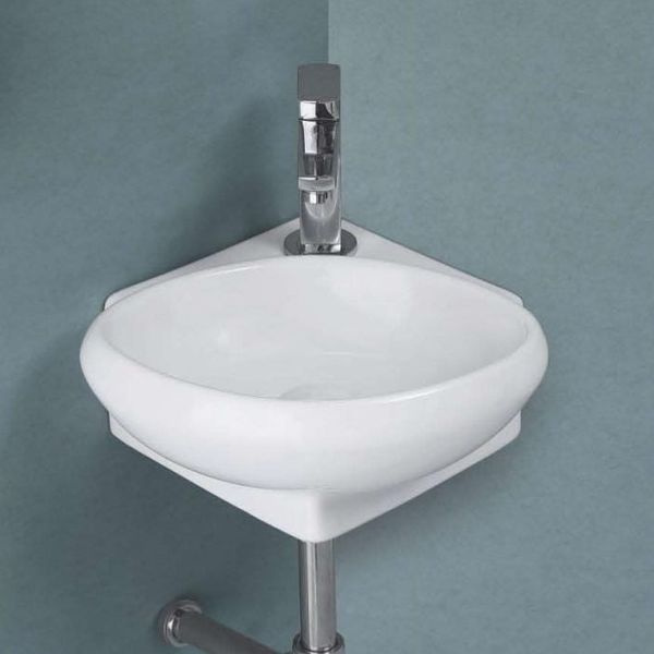 solitare 3104-Juliet Corner Wall Hung Basin - Space-Saving Elegance for Your Bathroom - 345x345x135 mm