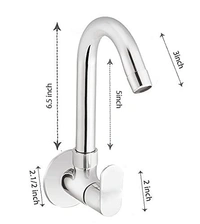 TILEINDIA  Sink Cock Tap for Bathroom and Kitchen | Pillar Tap with Wall Mount | 360° Rotating Design