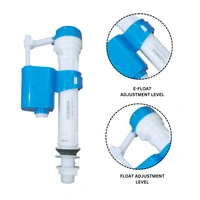TILEINDIA Plastic Anti-Siphon Toilet Flush Tank Fill Valve | Adjustable 7 to 10 Inch Ball Cock Repair Kit | Compatible with One and Two-Piece Toilets - white, NORMAL