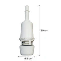 TILEINDIA PVC Syphone Flush Kit with All Fitting Accessories - Single Flush Tank Kit for Flushing Tank, Flushing Cistern Accessories (White)