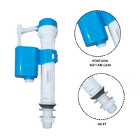 TILEINDIA Plastic Anti-Siphon Toilet Flush Tank Fill Valve | Adjustable 7 to 10 Inch Ball Cock Repair Kit | Compatible with One and Two-Piece Toilets - white, NORMAL