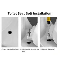 TILEINDIA Tileindia Universal Expanding Mounting Bolts - White | Secure & Easy Installation | Perfect for Toilet Seat Covers and More