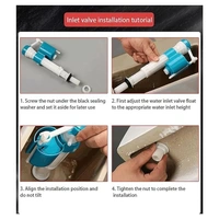 TILEINDIA Plastic Anti-Siphon Toilet Flush Tank Fill Valve | Adjustable 7 to 10 Inch Ball Cock Repair Kit | Compatible with One and Two-Piece Toilets - white, NORMAL