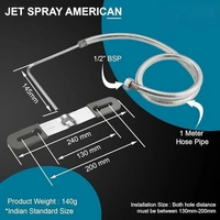 TILEINDIA American Hands-Free Jet Spray for Toilet | Silver Stainless Steel Bidet Spray | Enhanced Hygiene and Durability Toilet Water Zed 1 Meter High-Quality Water Supply Pipe for Toilets - 1 Meter, white, American