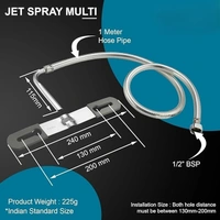 TILEINDIA Multy Hands-Free Jet Spray for Toilet | Silver Stainless Steel Bidet Spray | Enhanced Hygiene and Durability Toilet Water Zed 1 Meter High-Quality Water Supply Pipe for Toilets - 1.5 Meter, white, Multy