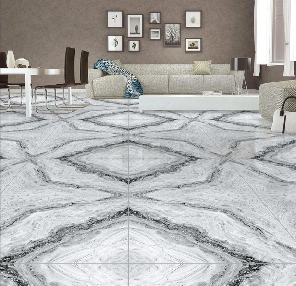 RSEINDIA Premium 600x600 mm Ceramic Floor Tile – Matte Finish, Ideal for Indoor Use - 60.96X60.96, WHITE, FLOOR AND WALL