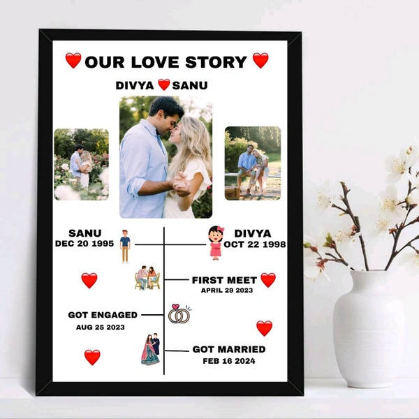 A4 Size Customized Photo Frame  - Black, Free