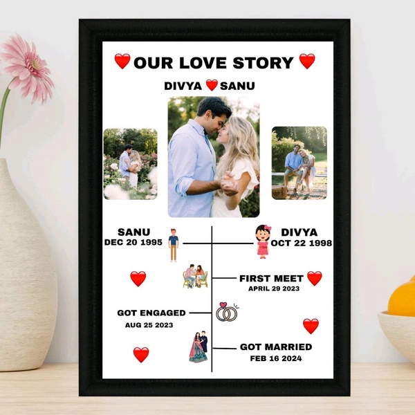A4 Size Customized Photo Frame  - Black, Free
