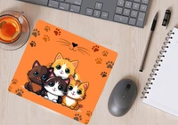 Yellow Cat Mousepad For Laptop & Computers - Tangerine, FREE