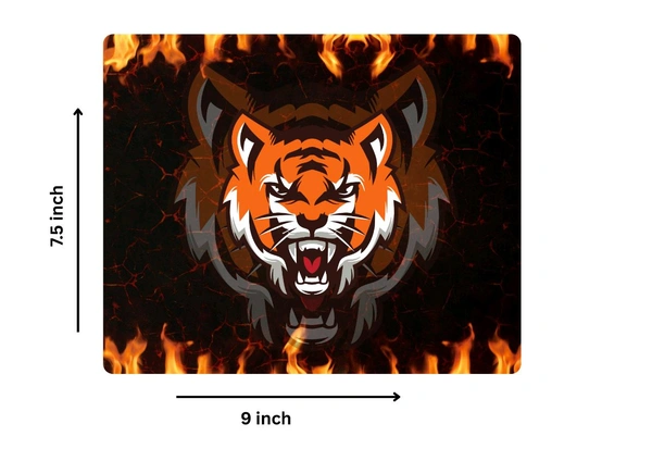 Tiger Mouse Pad For Laptop, Computers - Black, Free