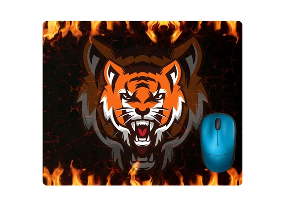 Tiger Mouse Pad For Laptop, Computers - Black, Free