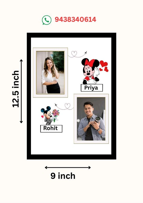 Couples Photo Frame / Personalized Photo Frame  - Black, FREE